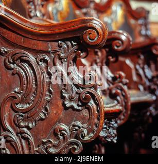 Detalle de asientos, Colegio de Cirugía de Barcelona, 1760. Stock Photo