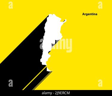 Argentina Map on retro poster with long shadow. Vintage sign easy to edit, manipulate, resize or colorize. Stock Vector