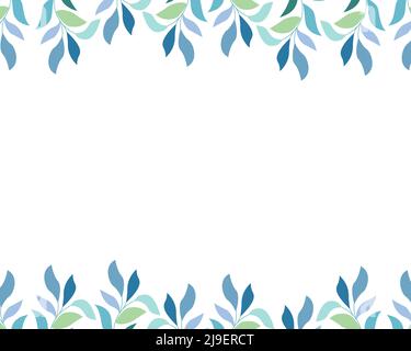 Rectangle border design concept of Beautiful colorful leaves isolated on white background - vector illustration Stock Vector