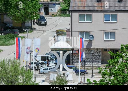 In 2019 build memorial for serbian soldiers that died in the Bosnian War in Kalinovik (Republika Srpska, Bosnia and Herzegovina) Stock Photo