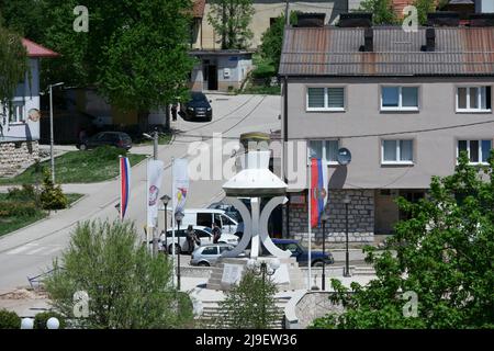 In 2019 build memorial for serbian soldiers that died in the Bosnian War in Kalinovik (Republika Srpska, Bosnia and Herzegovina) Stock Photo