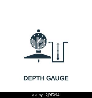 Depth Gauge icon. Monochrome simple Measuring icon for templates, web design and infographics Stock Vector