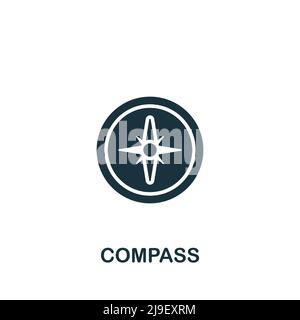 Compass icon. Monochrome simple Measuring icon for templates, web design and infographics Stock Vector