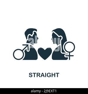 Straight icon. Monochrome simple Lgbt icon for templates, web design and infographics Stock Vector