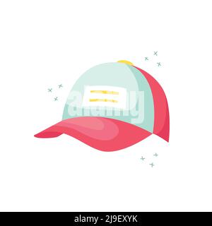 Vector illustration of a baseball cap. Summer hats. Stock Vector