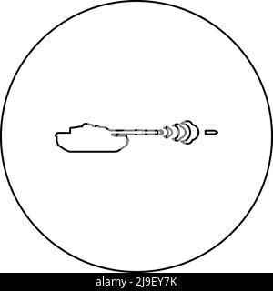Tank shooting projectile shell military smoking after shot war battle ...