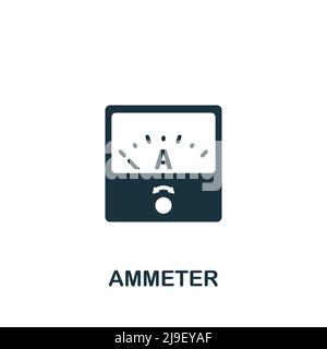 Ammeter icon. Monochrome simple Measuring icon for templates, web design and infographics Stock Vector