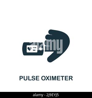 Pulse Oximeter icon. Monochrome simple Measuring icon for templates, web design and infographics Stock Vector