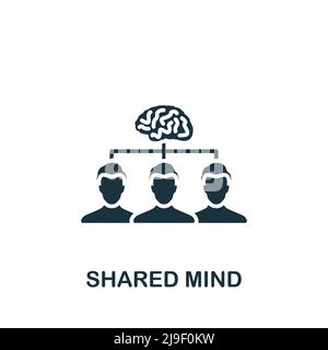 Shared Mind icon. Monochrome simple Personality icon for templates, web design and infographics Stock Vector