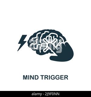 Mind Trigger icon. Monochrome simple Personality icon for templates, web design and infographics Stock Vector