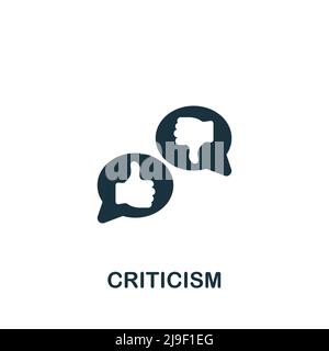 Criticism icon. Monochrome simple Personality icon for templates, web design and infographics Stock Vector