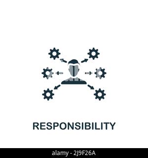 Responsibility icon. Monochrome simple Personality icon for templates, web design and infographics Stock Vector