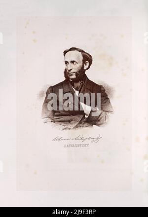 Lithograph portrait of Ivan Aivazovsky. Ivan Konstantinovich Aivazovsky (1817 – 1900) was a Russian Romantic painter who is considered one of the grea Stock Photo