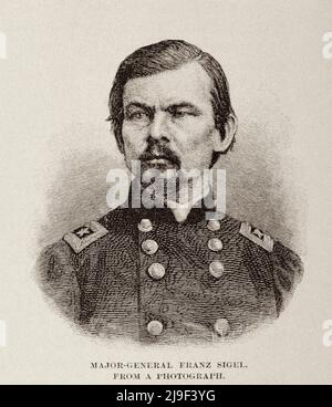 Leaders of the American Civil War. Portrait of major general Franz Sigel Stock Photo