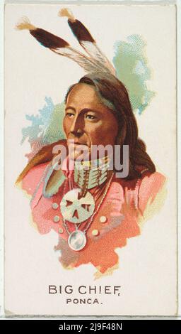 Big Chief, Ponca, from the American Indian Chiefs series (N2) for Allen & Ginter Cigarettes Brands 1888 Stock Photo