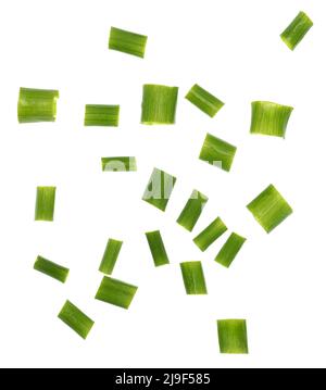 Green chopped onion isolated on white background Stock Photo