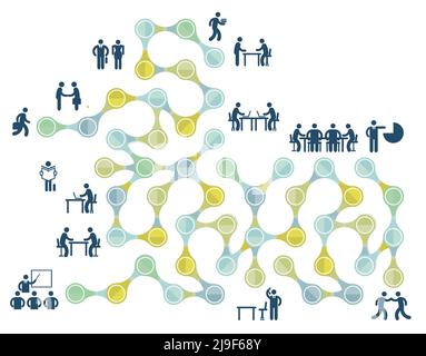 working concepts, together successful, icon illustration Stock Vector