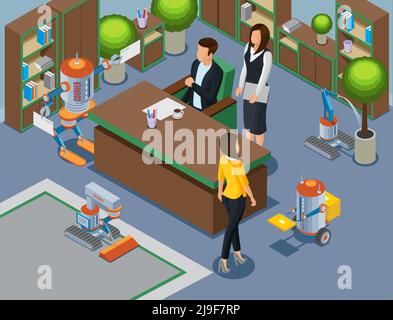 'Isometric Office Of Future Concept Stock Vector