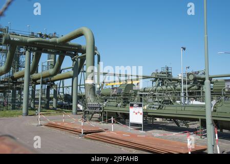 Den Helder, Netherlands, May 2022. Gas installations in industrial area near Den helder. High quality photo Stock Photo