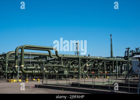 Den Helder, Netherlands, May 2022. Gas installations in industrial area near Den helder. High quality photo Stock Photo