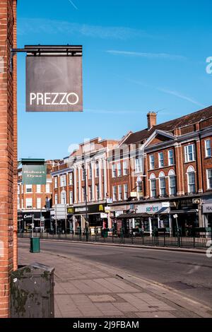 Epsom Surrey, London UK, May 22 2022, Prezzo Italian Style High Street Restaurant Chain Stock Photo