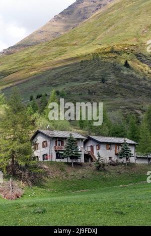 Pian dell'Alpe hut, Usseaux, Chisone valley, Piedmont, Italy Stock Photo