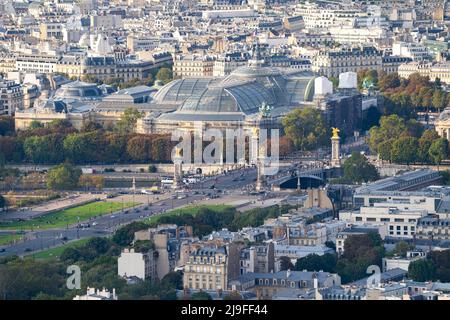 Paris, the Alexandre III bridge on the Seine, with the Grand Palais in background Stock Photo