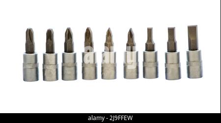 Image of a head screwdriver bit on a socket wrench Stock Photo
