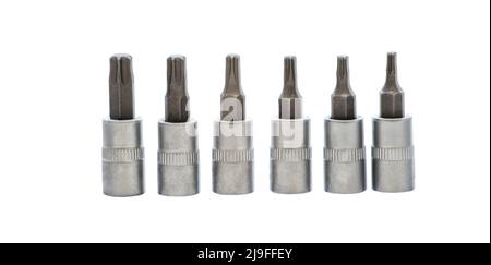 Image of a head screwdriver bit on a socket wrench Stock Photo