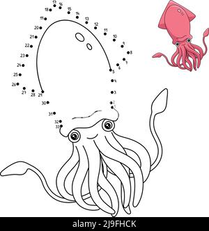 Dot to Dot Octopus Coloring Page for Kids Stock Vector Image & Art - Alamy