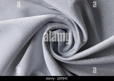 Texture of gray linen or cotton fabric closeup Stock Photo