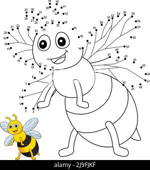 Connect the dots and coloring page - bee Stock Vector Image & Art - Alamy