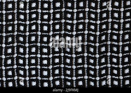 Abstract geometric monochrome braided pattern with square lines Stock Photo