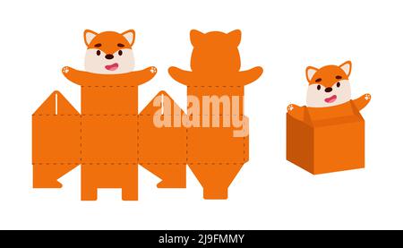 DIY party favor fox box for birthdays, baby showers for sweets, candies ...