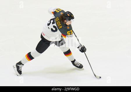 Helsinki, Finland, May 22, 2022, Moritz Seider Nr.53 of Germany  in the match GERMANY - KAZAKHSTAN 5-4 IIHF ICE HOCKEY WORLD CHAMPIONSHIP Group A  in Helsinki, Finland, May 22, 2022,  Season 2021/2022 © Peter Schatz / Alamy Live News Stock Photo