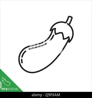 Eggplant vegetable icon, outline style vector illustration Stock Vector