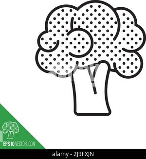 Broccoli cabbage vegetable icon, outline style vector illustration Stock Vector