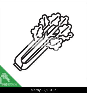 Celery stalks vegetable icon, outline style vector illustration Stock Vector