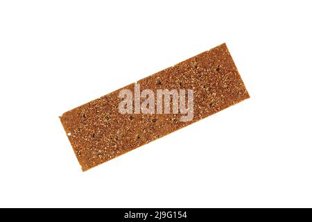 Crispy thin rye bread for eating isolated on white background. Stock Photo