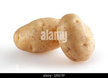 Fresh potatoes isolated on white background with clipping path Stock Photo