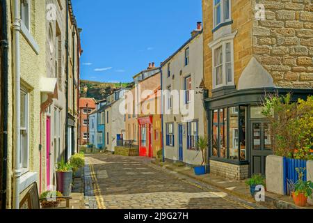 Old house on High Street at Staithes in North Yorkshire, England. Stock Photo