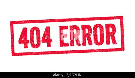 Vector illustration of the word 404 Error in red ink stamp Stock Vector