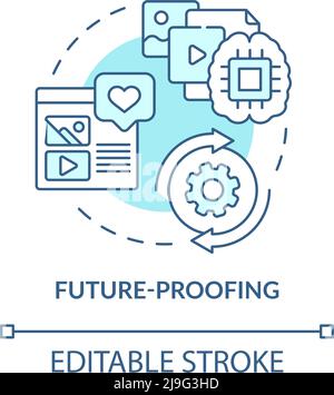 Future proofing turquoise concept icon Stock Vector