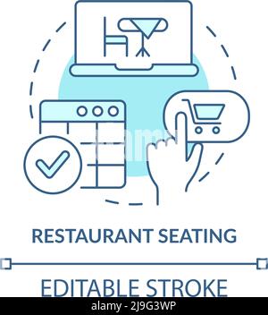 Restaurant seating turquoise concept icon Stock Vector