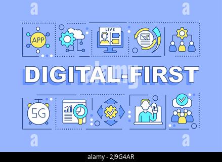 Digital first mindset word concepts dark blue banner Stock Vector Image ...