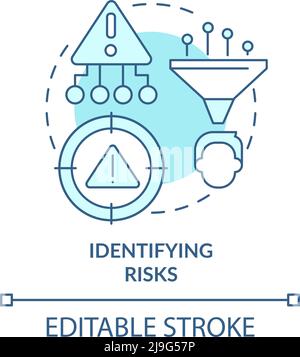 Identifying risks turquoise concept icon Stock Vector