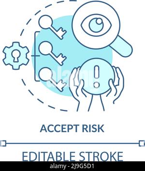 Accept risk turquoise concept icon Stock Vector