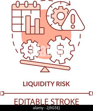 Liquidity risk terracotta concept icon Stock Vector