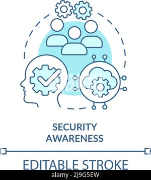 Security awareness turquoise concept icon Stock Vector