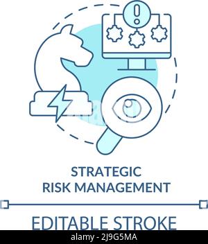 Strategic risk management turquoise concept icon Stock Vector